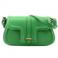 Womens Effect Genuine Green Shoulder Artisan Handcrafted - Italian Valentino in Luxury Small Light Hammered Leather, Handbag