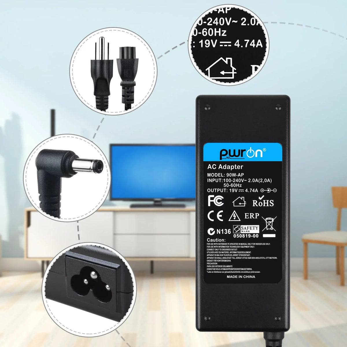 Solar Goal 1250 p/n: Cord Replacement Compatible Power Generator PwrON Zero Yeti for Adapter AC Supply 31901