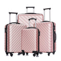 4 Luggage Luggage Piece gold rose Cover&Hanger Spinner Hardshell with On Suitcase,Carry Free Wheels Sets,Travel Inside
