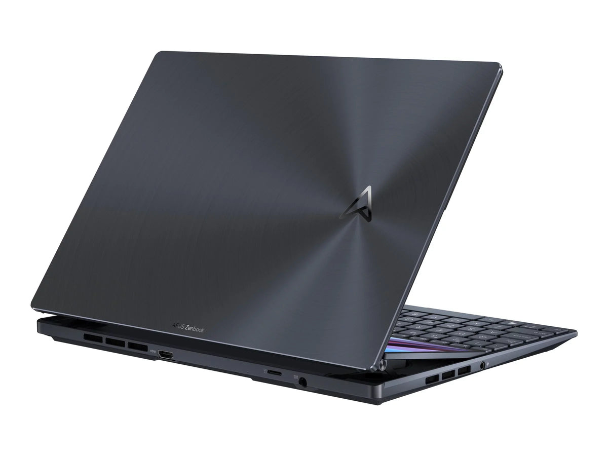 Pro - 32 11 ASUS Home GF 2880 RTX x GB SSD / black Duo 2.5 Core Performance OLED Wi-Fi (2.8K) - Hz 6E - tech RAM 1 - Win touchscreen - NVMe, OLED Zenbook i9 3050 120 12900H Intel TB - - GHz @ 1800 14 - UX8402ZE-DB96T Ti 14.5"