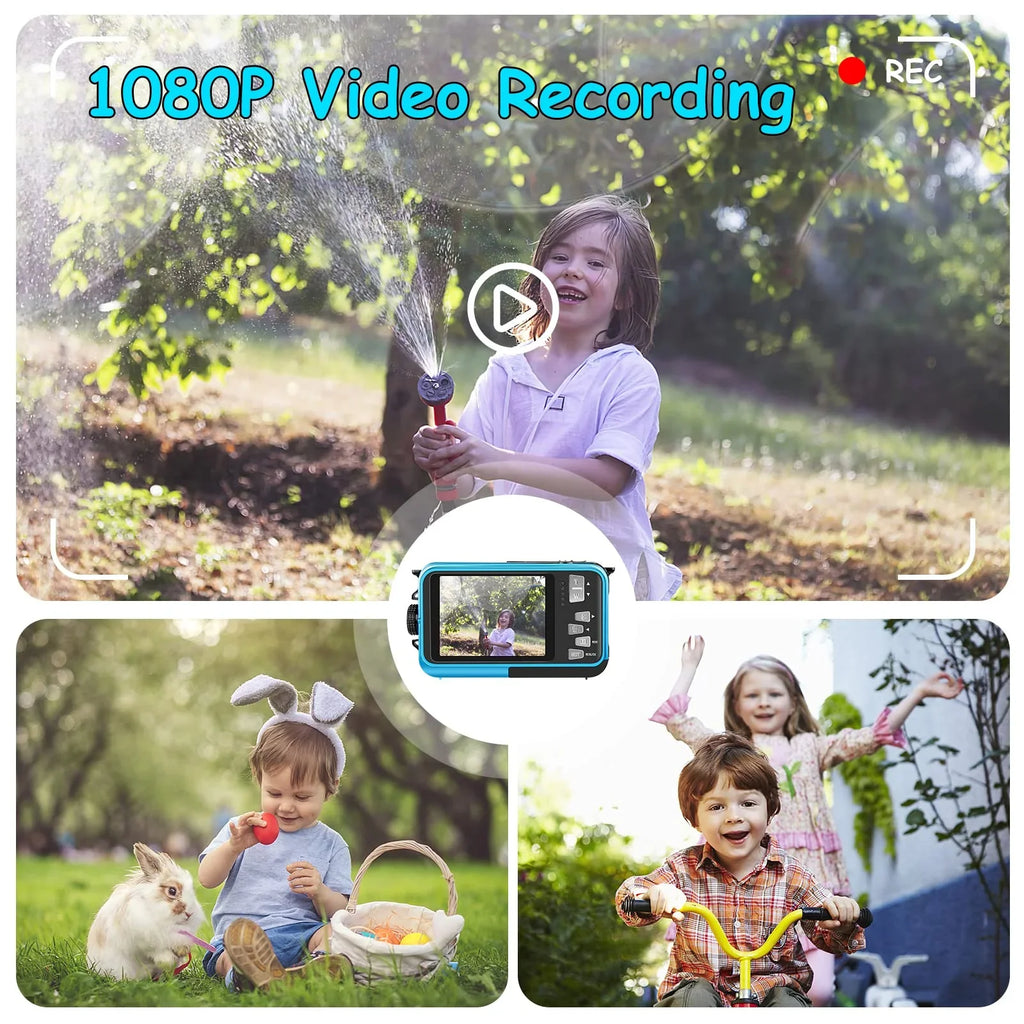 MP SEREE Video HD Youtube Cameras Camera for 1080P Dual 16X Snorkeling Waterproof Digital Full Camera Zoom for Screens Selfie 30 Recorder Underwater