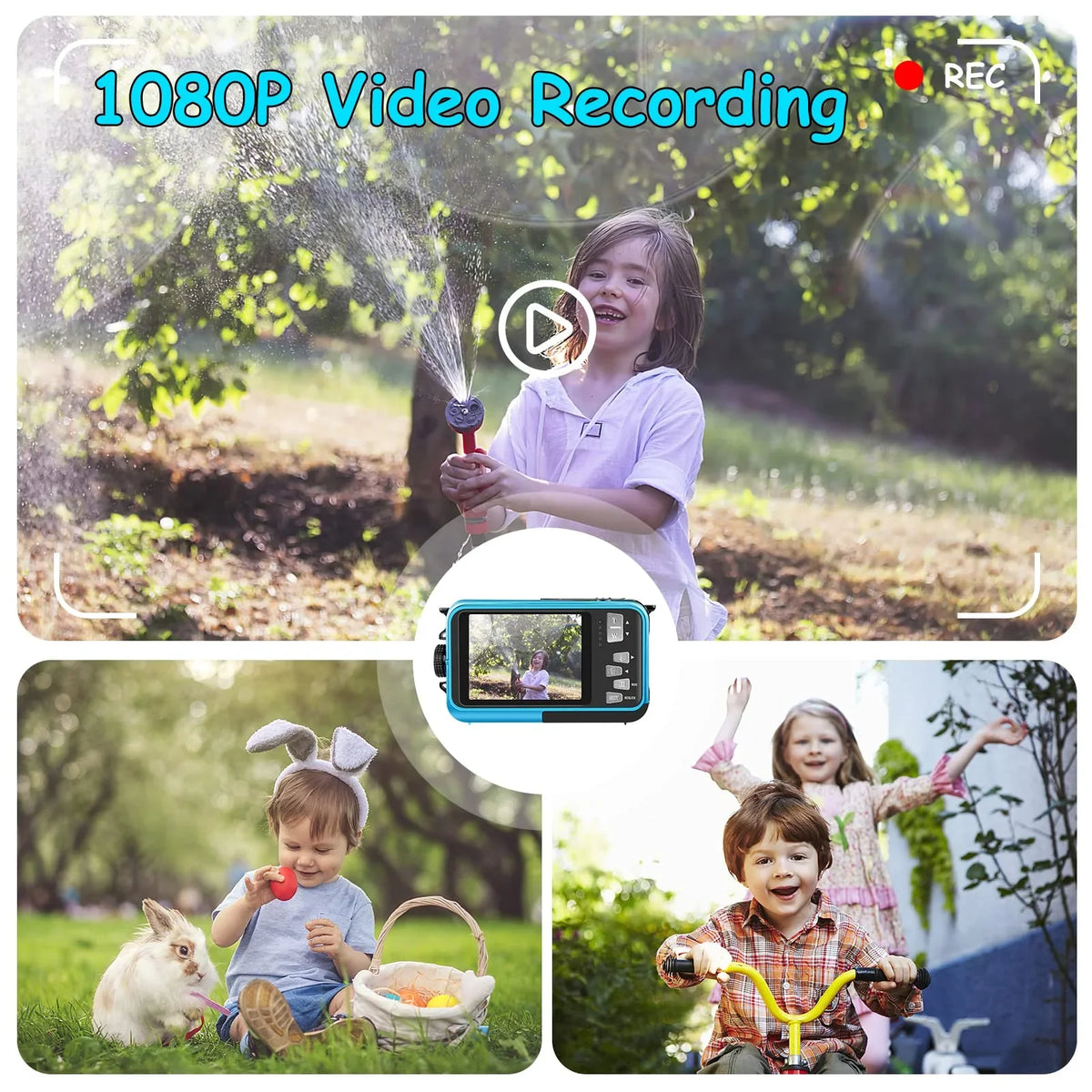 MP SEREE Video HD Youtube Cameras Camera for 1080P Dual 16X Snorkeling Waterproof Digital Full Camera Zoom for Screens Selfie 30 Recorder Underwater