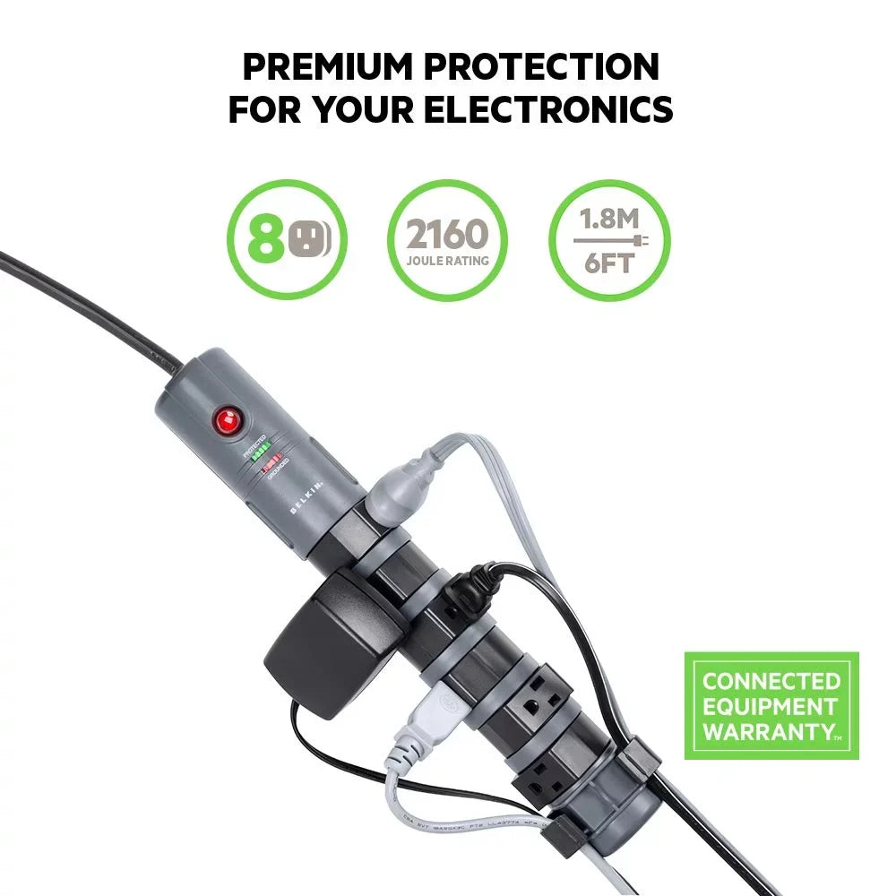 '- Protector Pivot Plug connectors: Belkin output 8 Surge protector Surge -