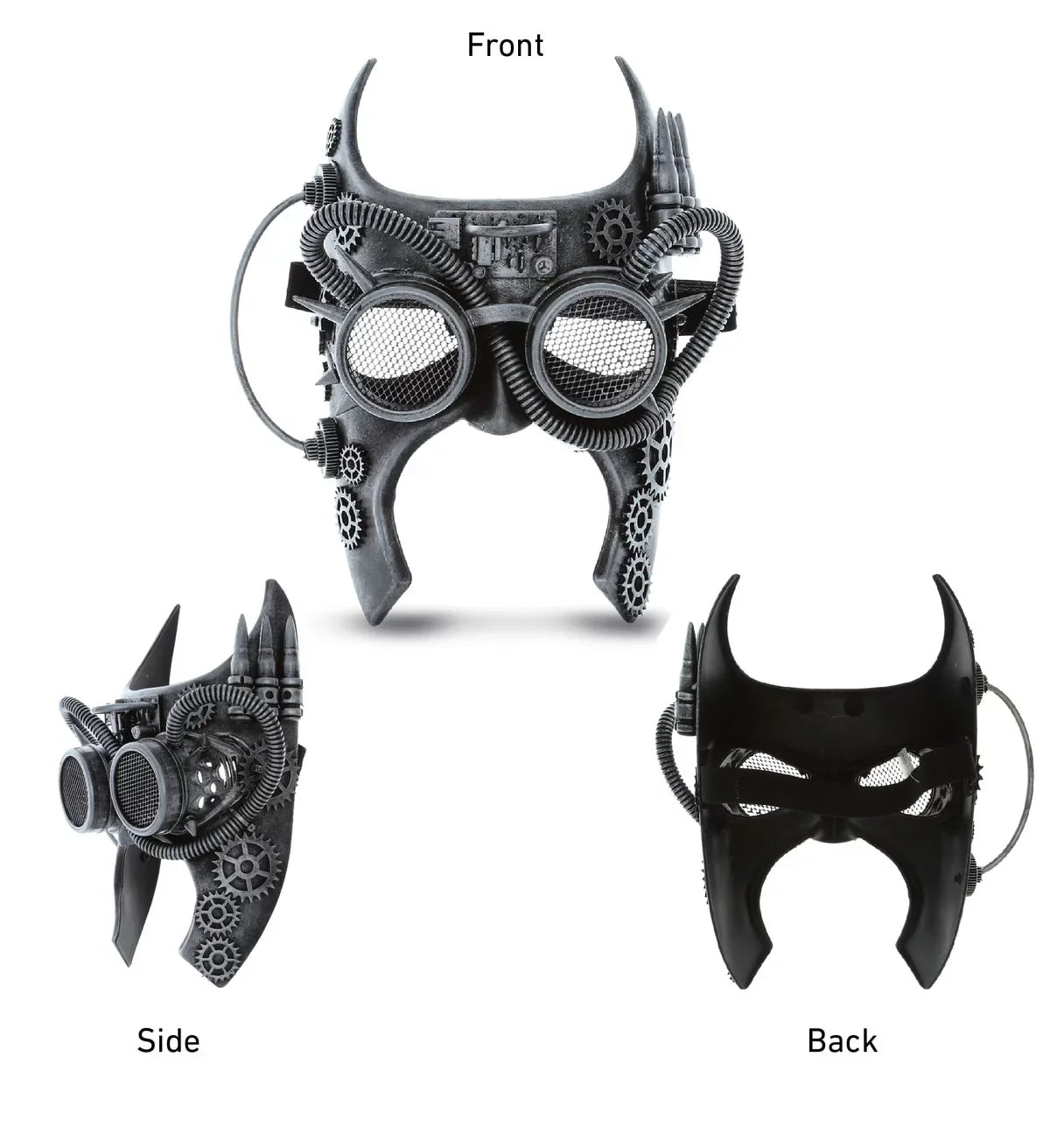 Silver Robot - Steampunk Goggle Gladiator Studio Mask Attitude Costume Half Face