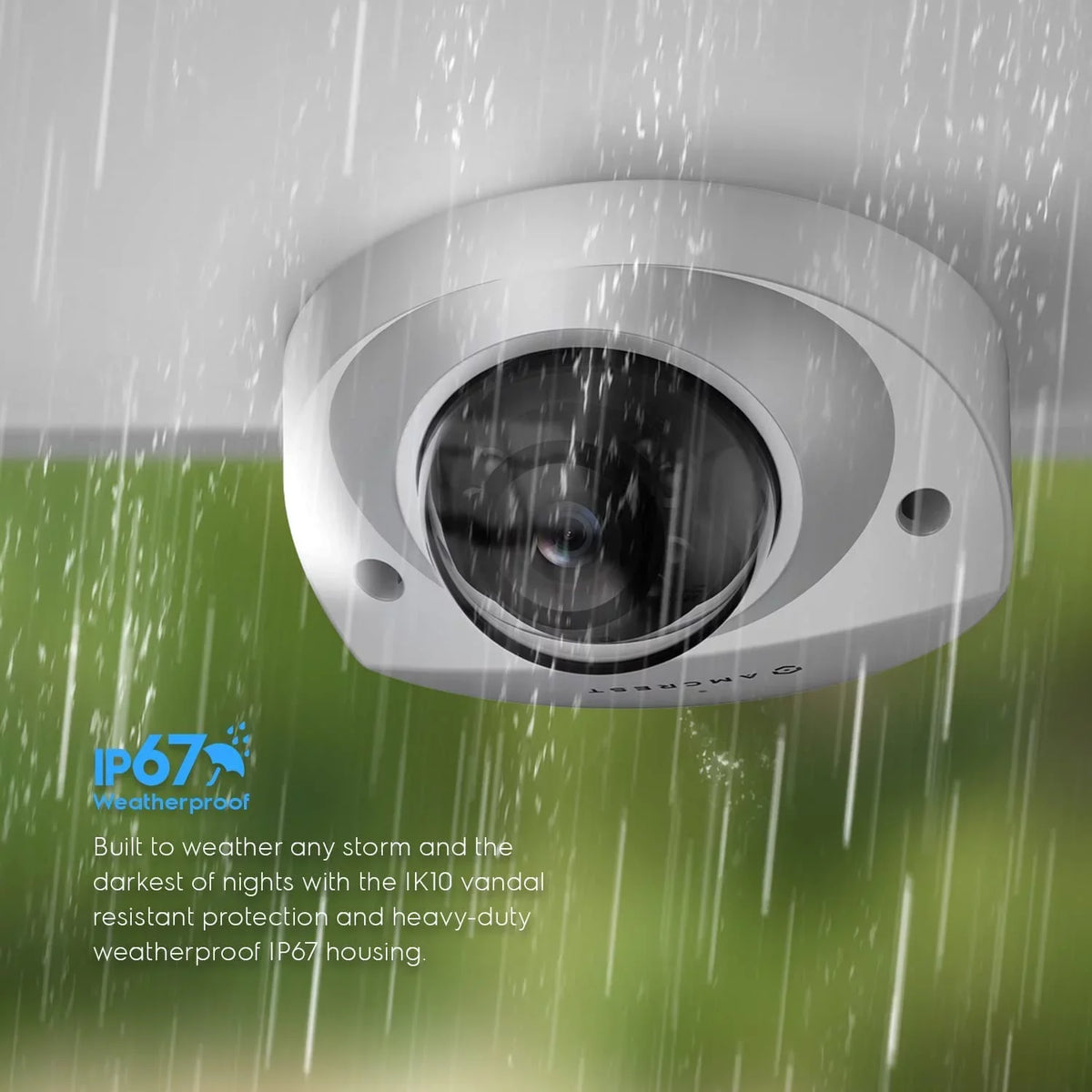Wedge Night Built-in AI Perimeter 130° Camera IP IP5M-W1150EW-AI Vehicle Camera, Security Protection, exterior, Vision, & 98ft IP 5MP@20fps Detection, Human FOV, Amcrest Microphone, PoE 5-Megapixel